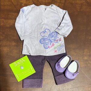 American Girl Purple Butterfly Outfit with Shoes & Charm perfect condition
